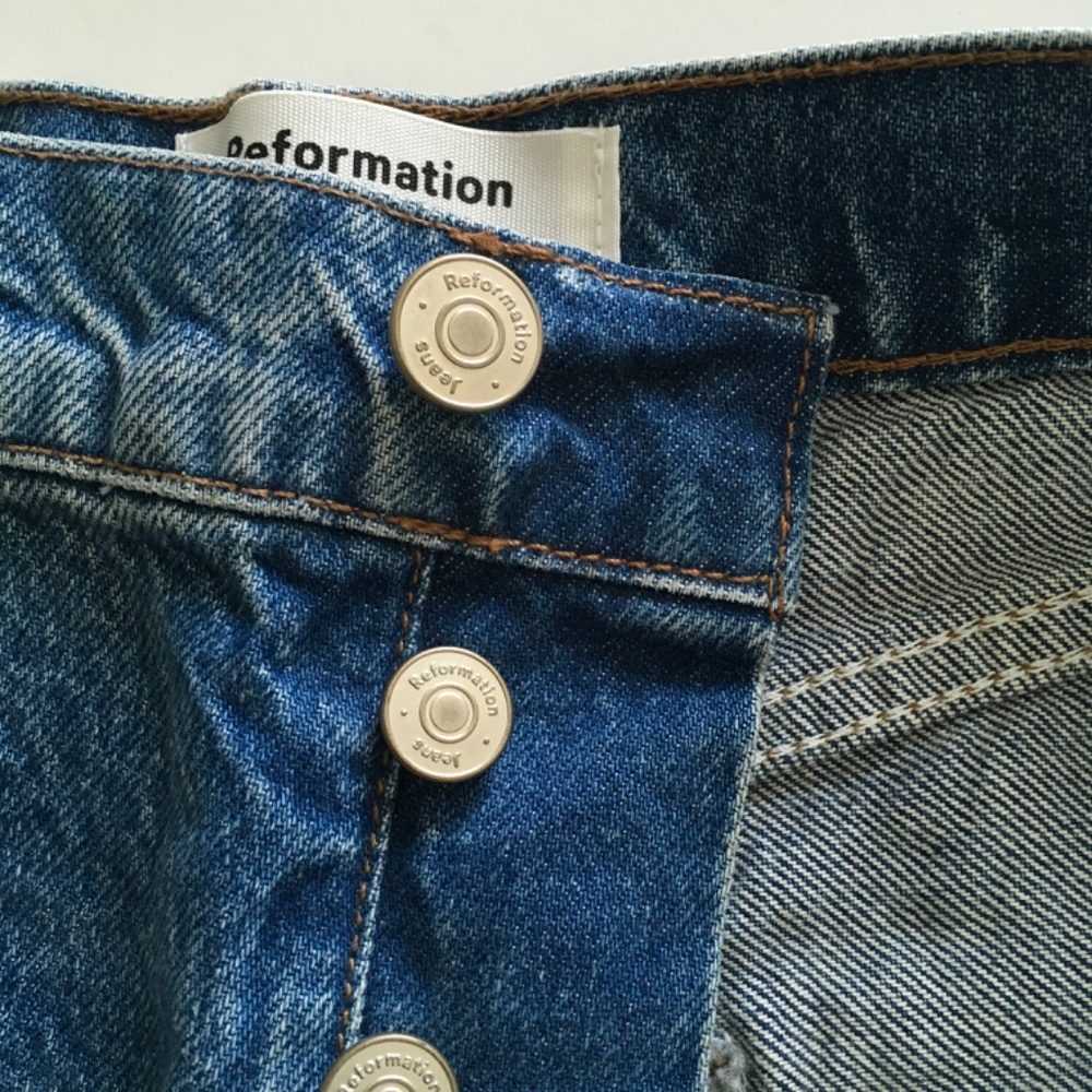 NWT Reformation Cynthia High Rise Straight Jeans in Colorado Sz 29 Button Fly - Picture 11 of 16